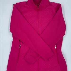 Nike size XL pink polka dot zip up with pockets inside and out no hood